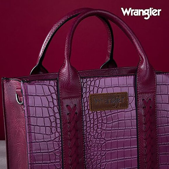 NWT Wrangler Medium Tote Bag Designer Satchel Handbag, Top-handle, Strap, Purple - Picture 6 of 7
